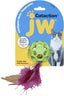 JW Pet Cataction Feather Ball with Bell Cat Toy Green One Size