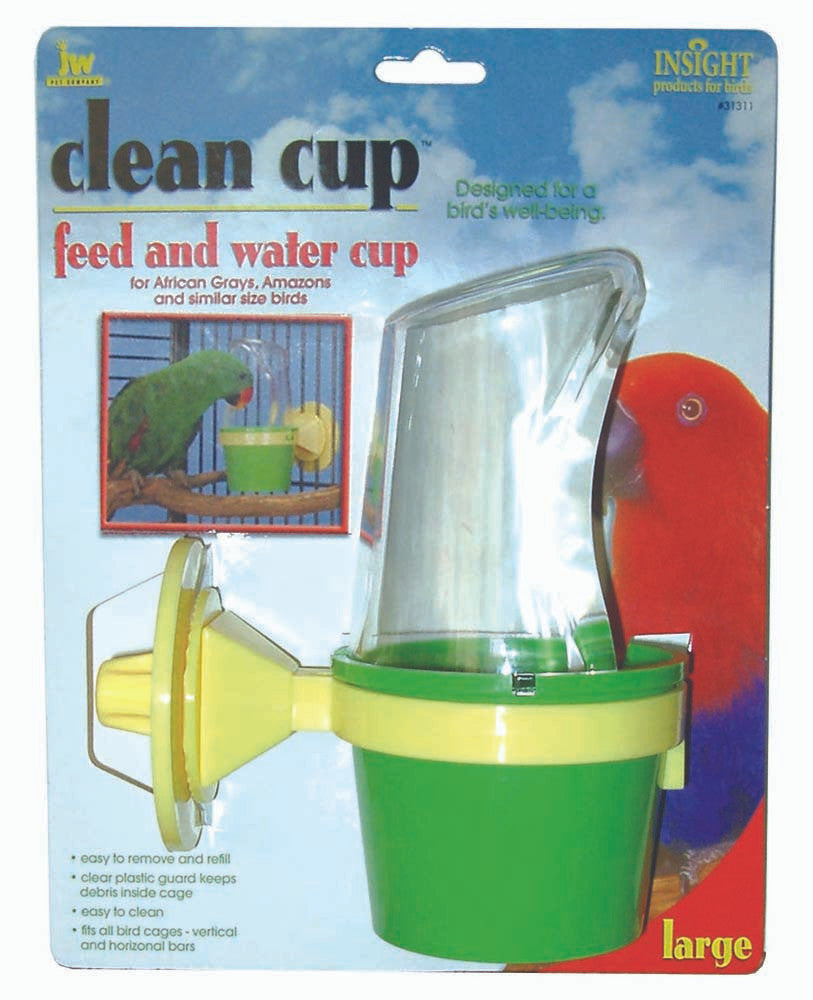 JW Pet Clean Cup Bird Feed and Water Cup Assorted LG 8oz