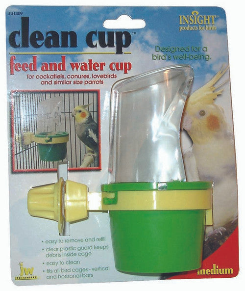 JW Pet Clean Cup Bird Feed and Water Assorted MD 5oz