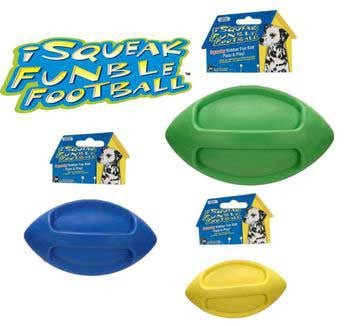 JW Pet Company iSqueak Funble Football Medium {L+A} 189188 618940400288