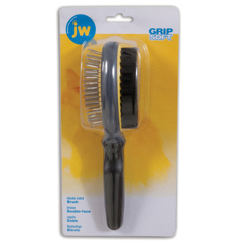 JW Pet GripSoft Cat Double Sided Brush Gray Yellow One Size