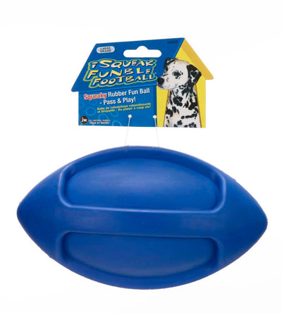 JW Pet iSqueak Funble Dog Toy Football Assorted LG