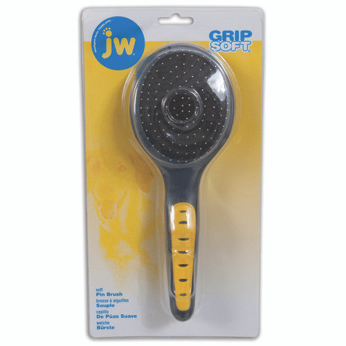 JW Pet Pin Brush Grey/Yellow LG - Dog