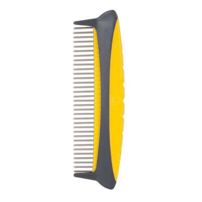 JW Pet Rotating Comfort Comb Grey/Yellow MD 5in