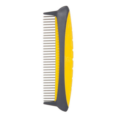 JW Pet Rotating Comfort Comb Grey/Yellow MD 5in - Dog