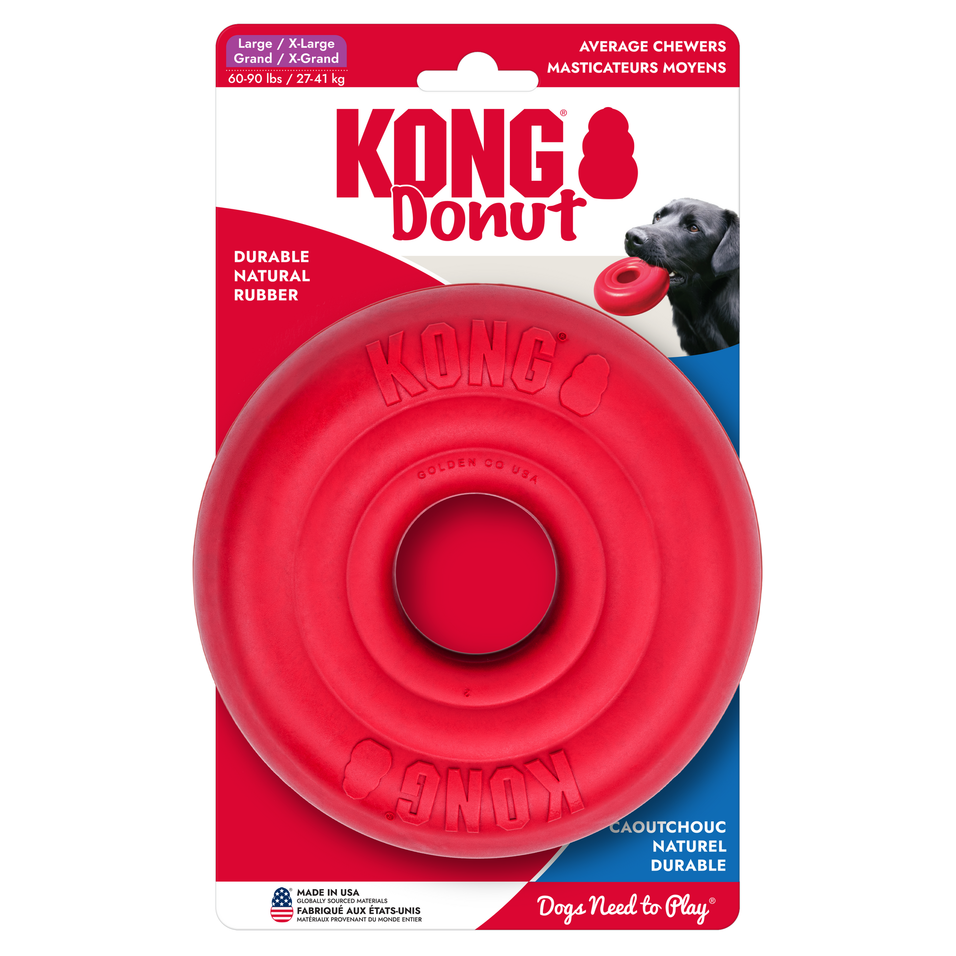 KONG Donut Dog Toy Large/X-Large 035585356792