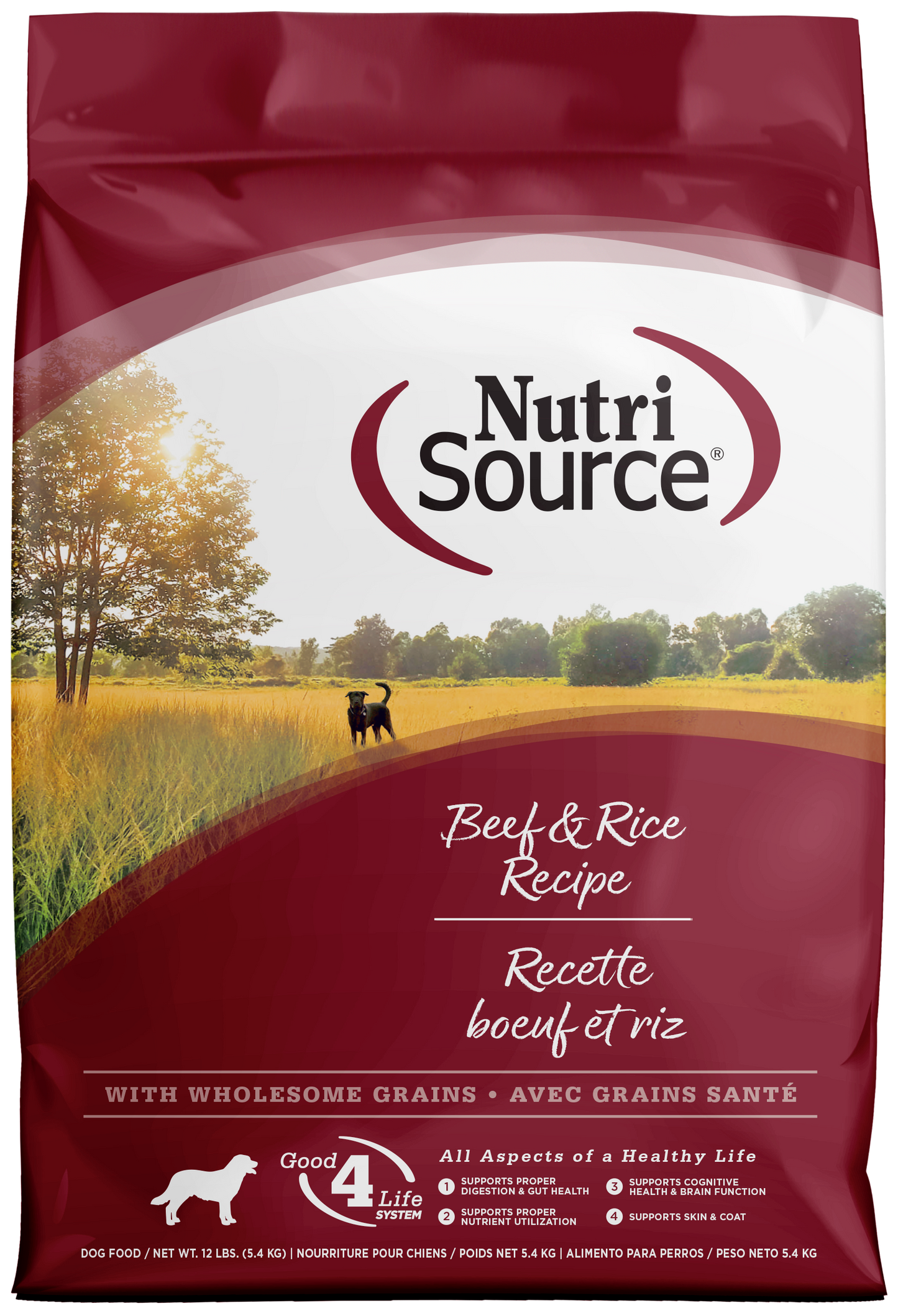 NutriSource Dry Dog Food Beef & Rice 12 lb 073893268079