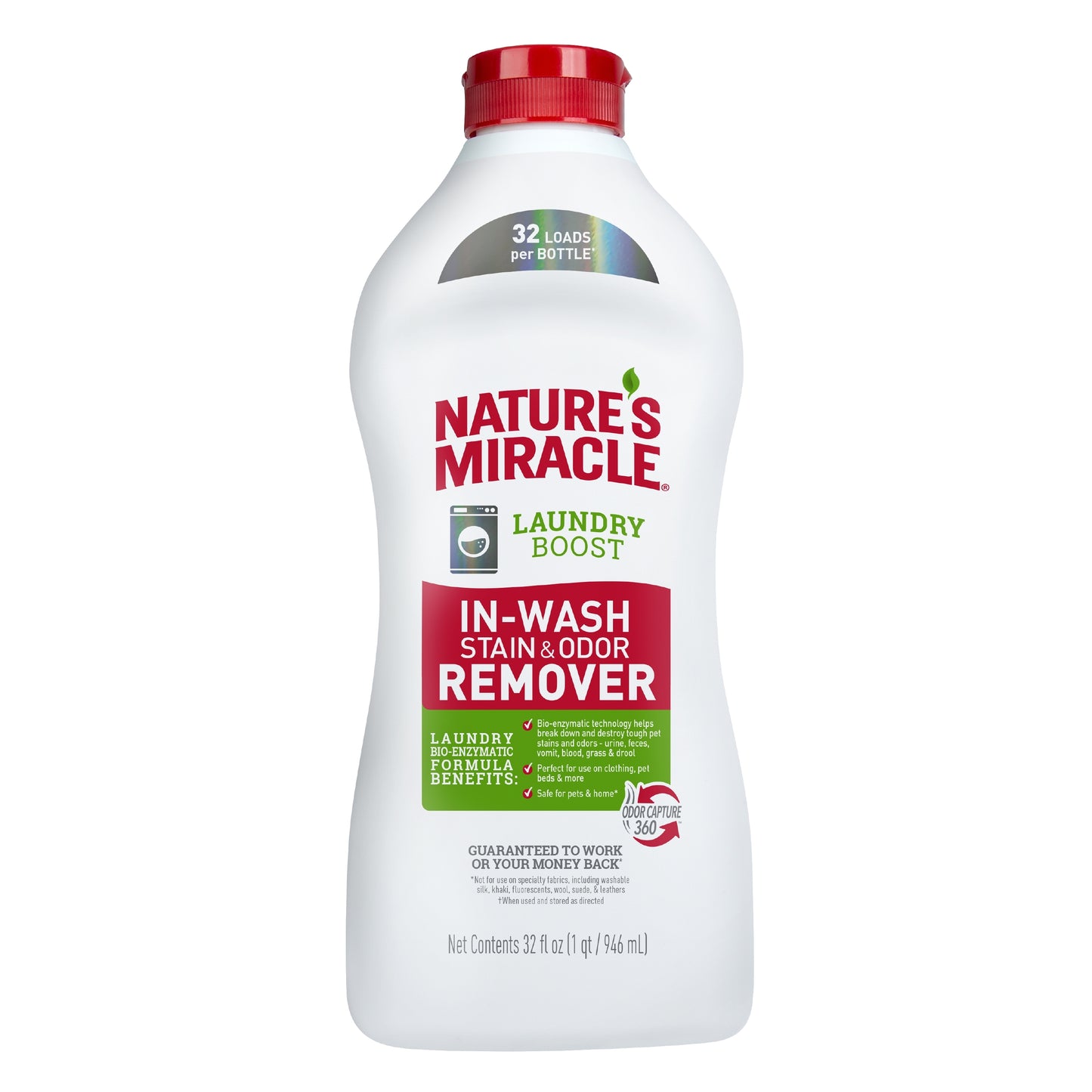 Nature's Miracle Laundry Boost In-Wash Stain & Odor Remover 32 oz 018065984548