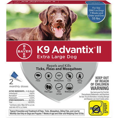 K9 Advantix Ii Dog Extra Large 55+lb Blue 2 Pack 724089060983