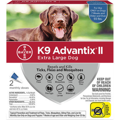 K9 Advantix Ii Dog Extra Large 55 + lb Blue 2 Pack