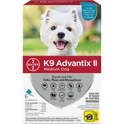 K9 Advantix Ii Dog Medium 11 - 20lb Teal 6 Pack