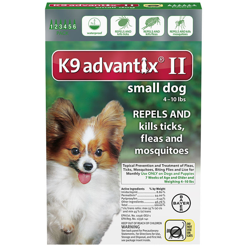 K9 Advantix Ii Dog Small 4-10lb Green 6 Pack 724089203649
