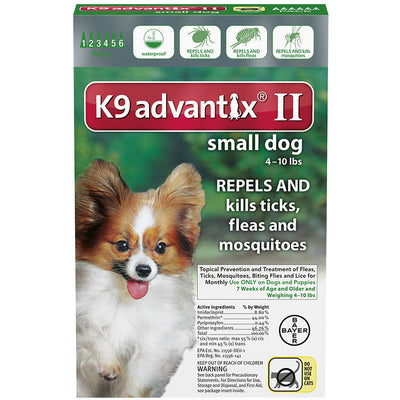 K9 Advantix Ii Dog Small 4-10lb Green 6 Pack 724089203649