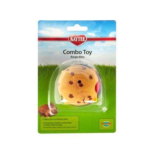 Kaytee Combo Toy Crispy & Wood Hamburger 6.5 inches - Small - Pet