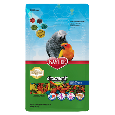 Kaytee Exact Rainbow Parrot & Conure 4 lb Premium Extruded Food - Bird