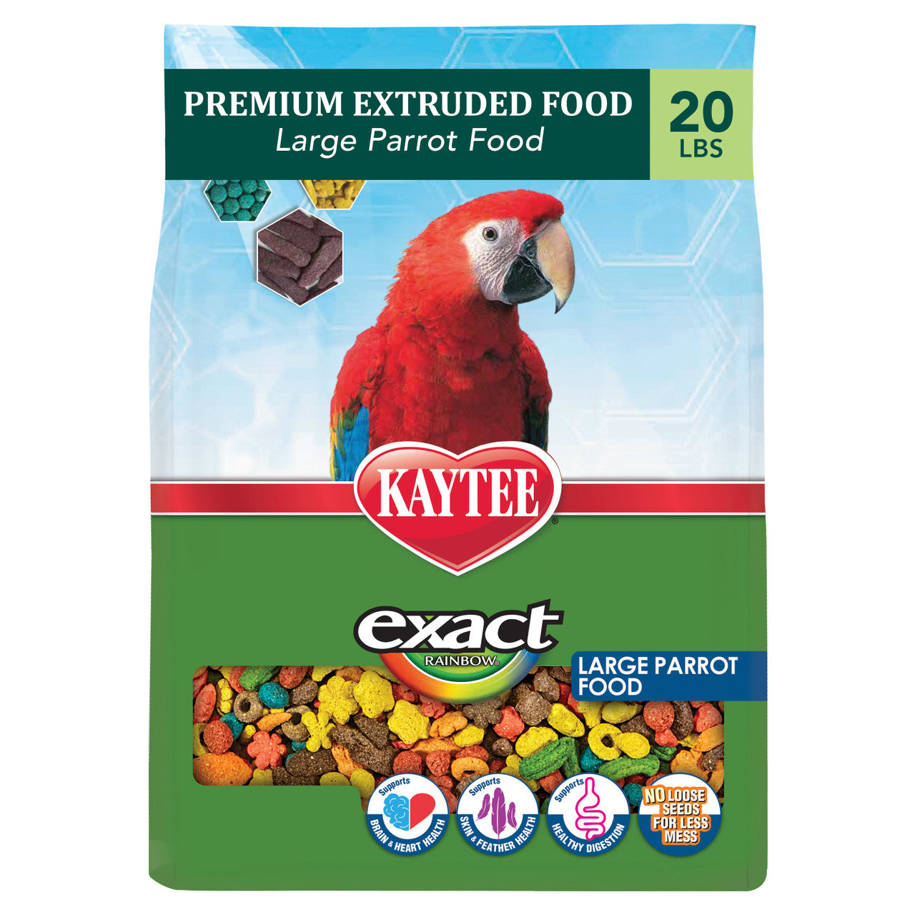 Kaytee Exact Rainbow Premium Large Parrot Food 20 Pounds