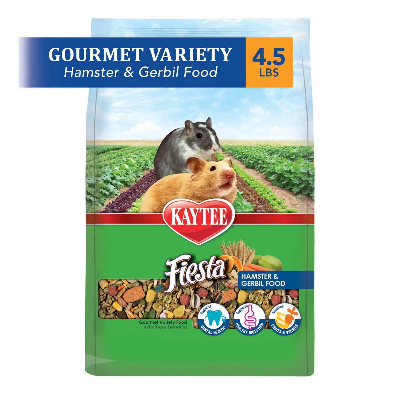 Kaytee Fiesta Hamster and Gerbil Food 4.5 lb, Fortified Gourmet Diet