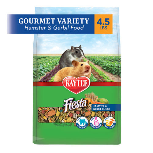 Kaytee Fiesta Hamster and Gerbil Food 4.5 lb Fortified Gourmet Diet - Small - Pet