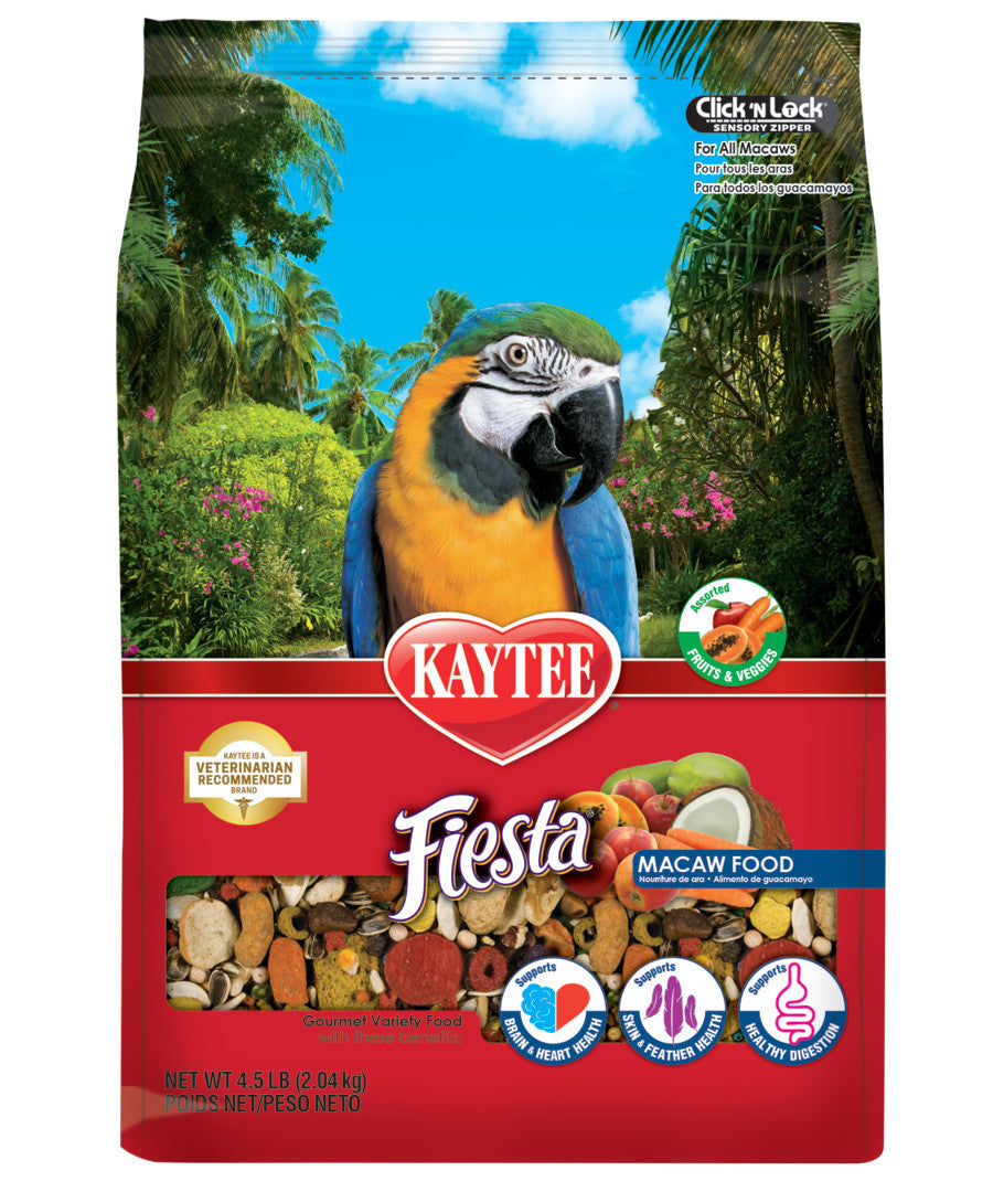 Kaytee Fiesta Macaw Bird Food 4.5 lb Fortified Gourmet Diet