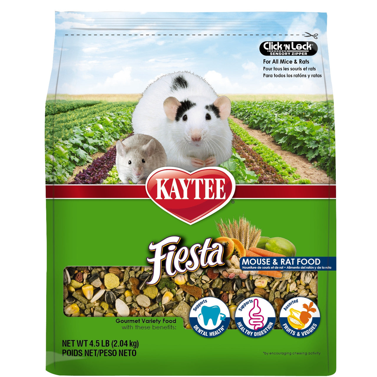 Kaytee Fiesta Mouse and Rat Food 4.5 lb, Fortified Gourmet Diet