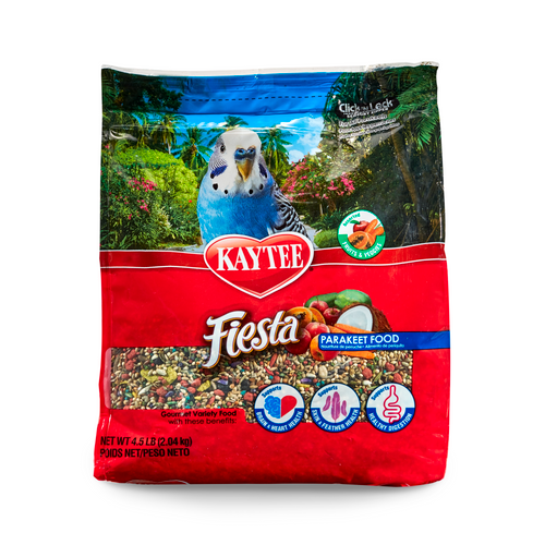 Kaytee Fiesta Parakeet Food 4.5 lb Fortified Gourmet Diet - Bird