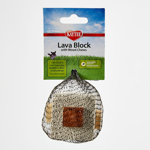 Kaytee Lava Block With Wood Chews 2.5 Inches x 5 - Small - Pet
