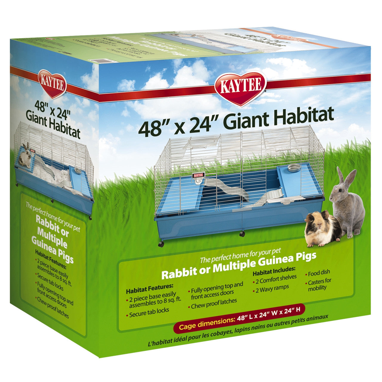 Kaytee My First Home 48 X 24 Two Piece Rabbit Giant With Casters