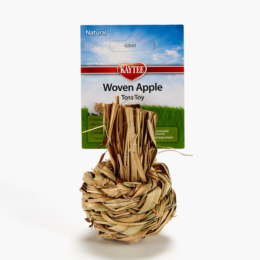 Kaytee Natural Woven Apple Toss Toy 2 Inches x 2.5 5.5 - Small - Pet