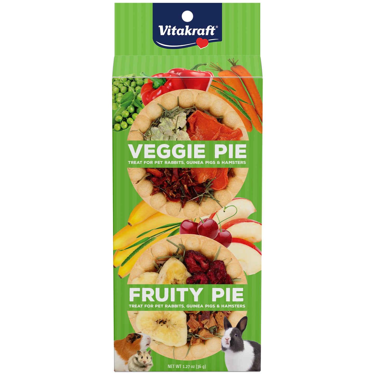 Vitakraft Veggie Pie & Fruity Pie Small Animal Treat 1.27 oz 051233204000