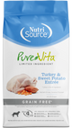 NutriSource PureVita LID Grain Free Dry Dog Food Turkey & Sweet Potato Entrée 4 lb 073893175049