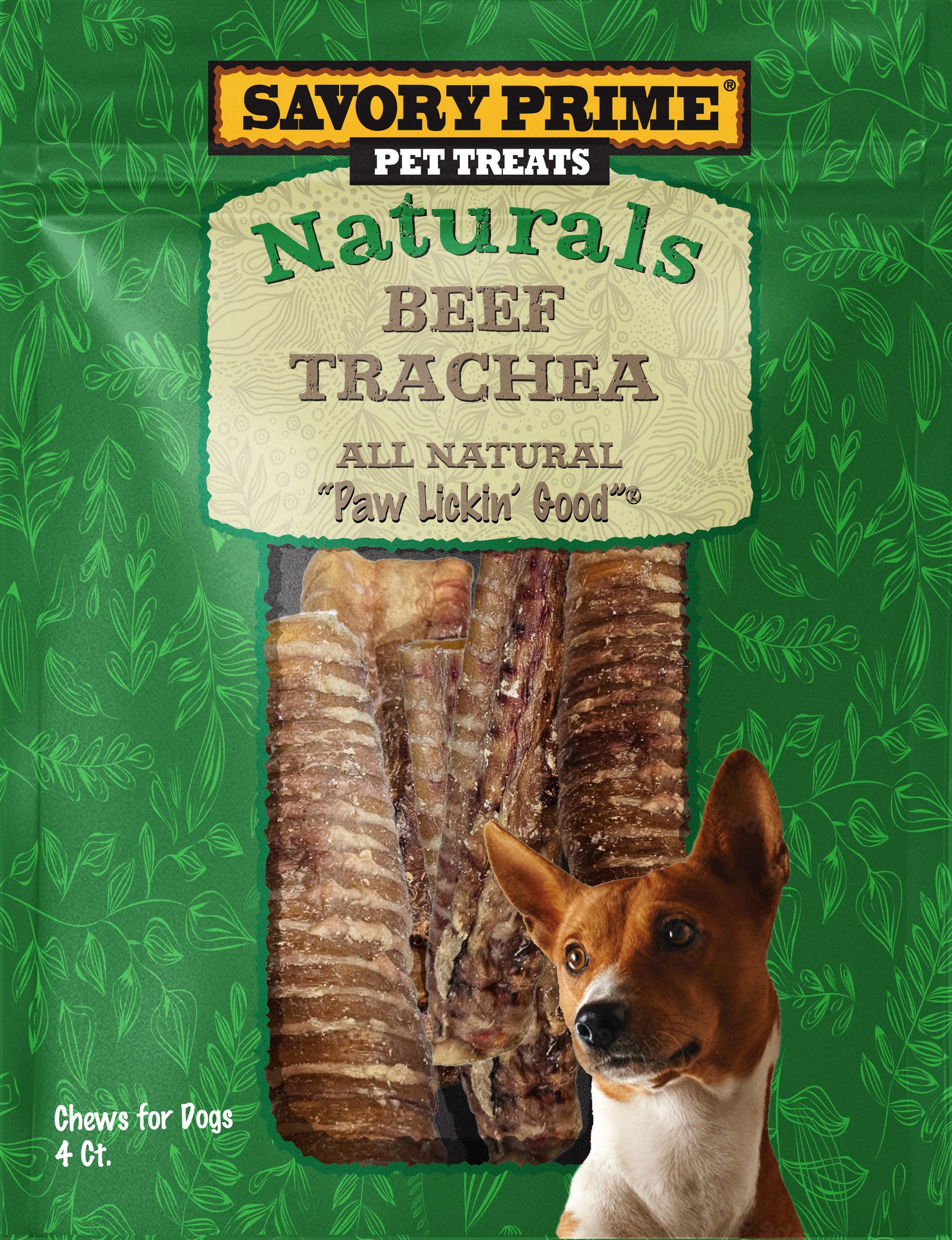Savory Prime Naturals Beef Trachea Dog Chews 4 ct 810359003283