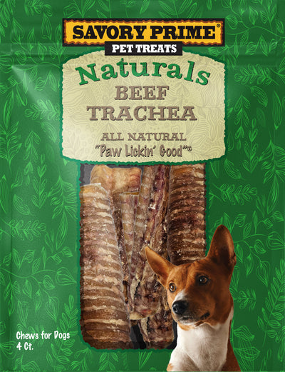 Savory Prime Naturals Beef Trachea Dog Chews 4 ct 810359003283