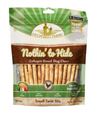 Fieldcrest Farms Nothin' To Hide Twist Stix Dog Treat Chicken 50 ct 810002633317