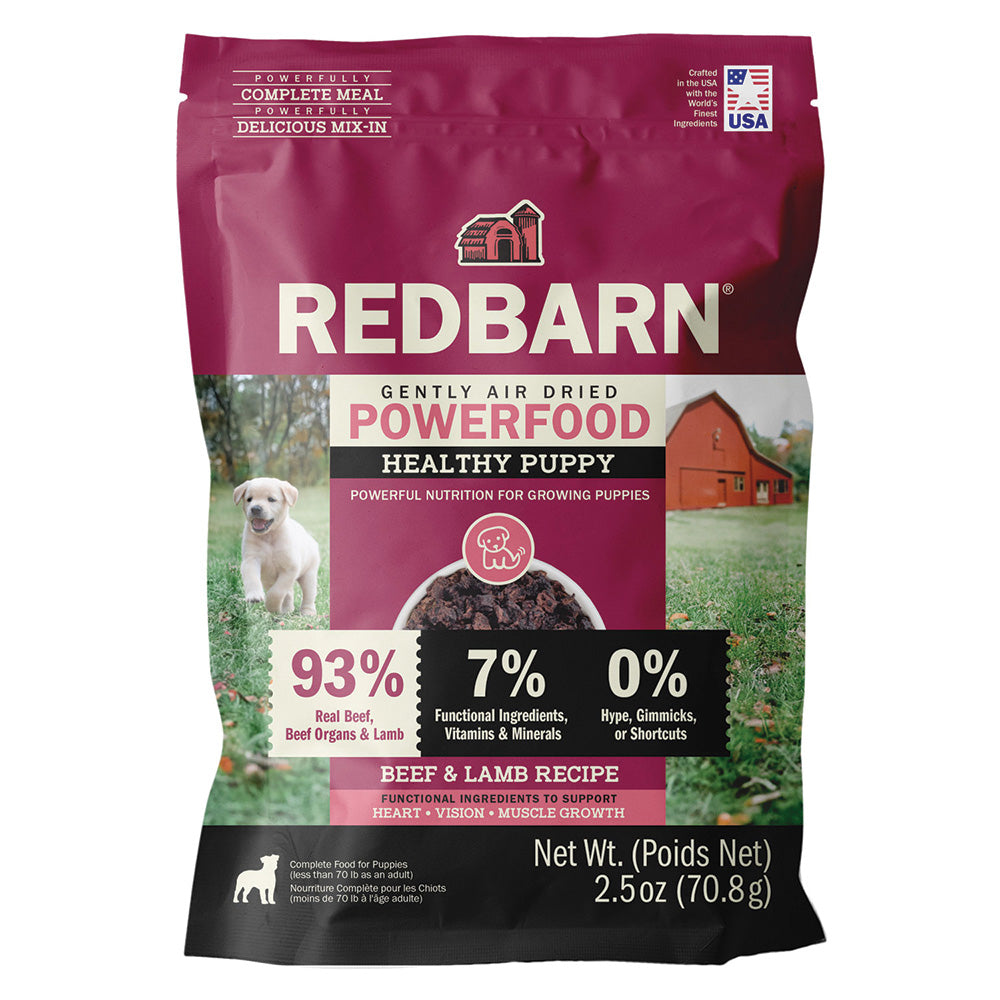 Redbarn Pet Products Gently Air Dried Powefood Healthy Puppy Beef & Lamb Dry Dog Food Beef & Lamb 12ea/2.5 oz, Sample 785184120705