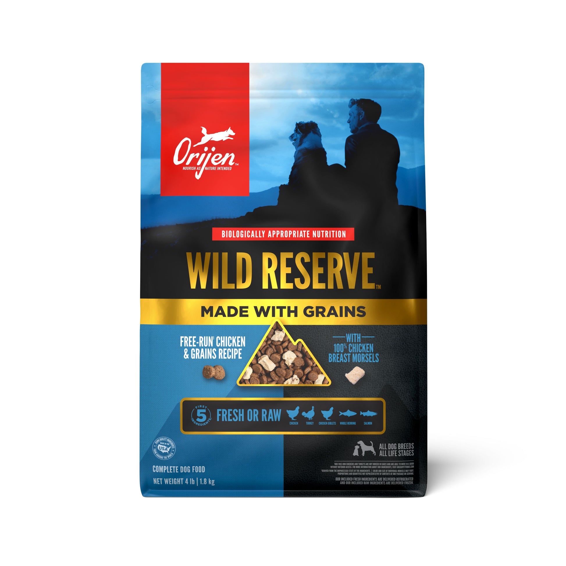 Orijen Wild Reserve Dry Dog Food Free-Run Chicken & Grains 4 lb 064992728168