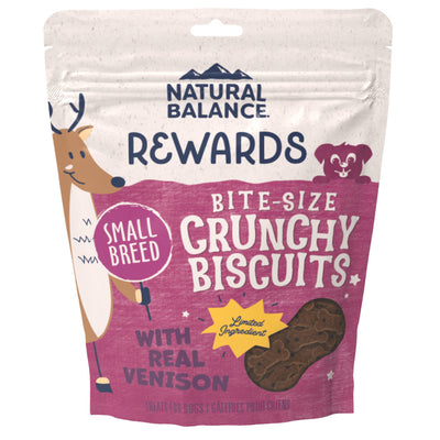 Natural Balance Pet Foods Rewards Bite-Size Crunchy Biscuits Small Breed Dog Treats Venison - 8oz