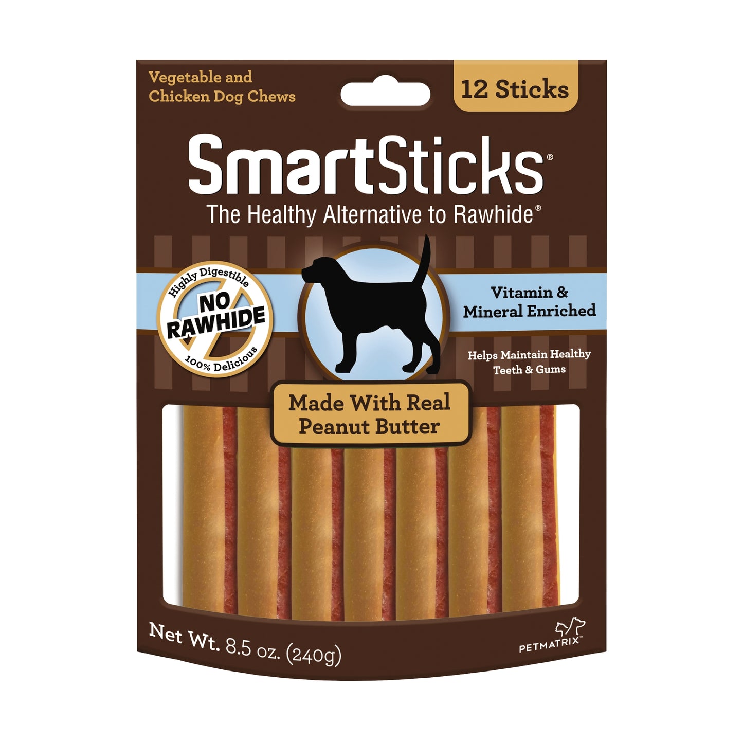 SmartBones SmartSticks Dog Treat Peanut Butter 12 pk 810833021383