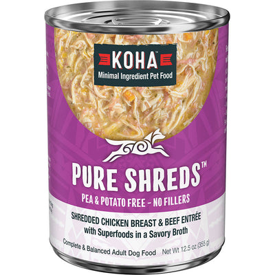 Koha Dog Grain Free Shredded Chicken & Beef 12.5oz 811048023094