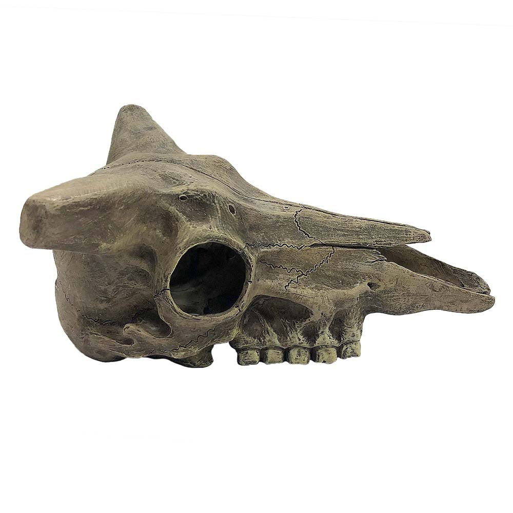 Komodo Deer Skull Reptile Hideout Gray One Size