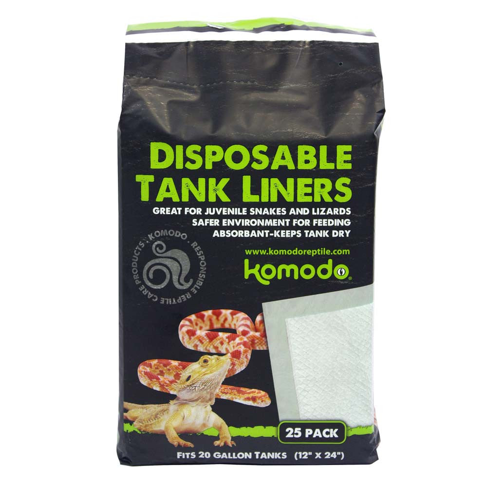 Komodo Repti-Pads Disposable Tank Liner White 12 in x 24 in 25 Pack 20 gal