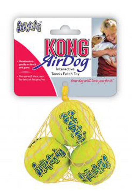 KONG Air Dog Squeaker Tennis Ball Toy 3pk SM