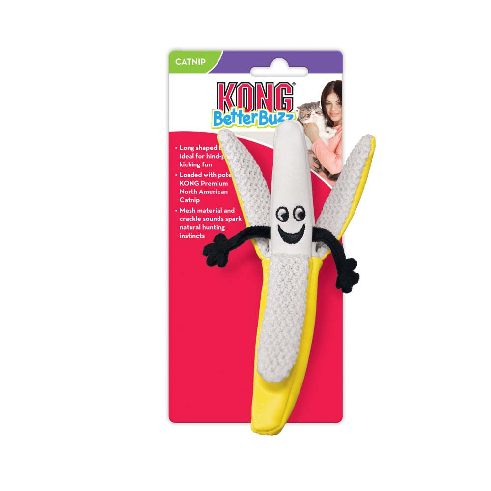 KONG Better Buzz Banana Catnip Toy Yellow One Size