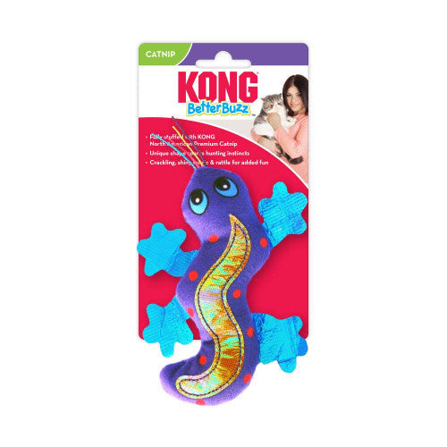 KONG Better Buzz Gecko Catnip Toy Purple One Size - Cat