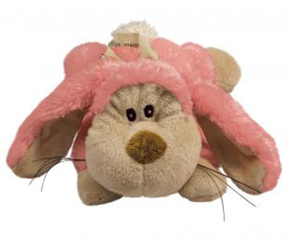 KONG Cozie Floppy Rabbit Plush Dog Toy Pink MD