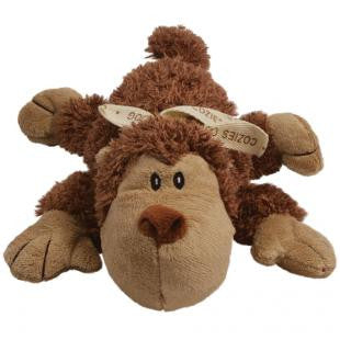 KONG Cozie Spunky Monkey Plush Dog Toy Brown MD