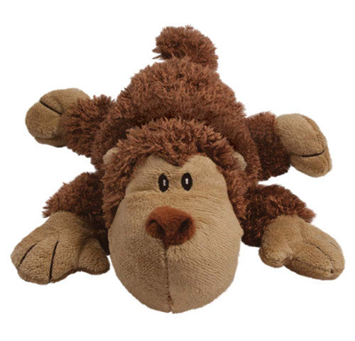 KONG Cozie Spunky Monkey Plush Dog Toy Brown SM