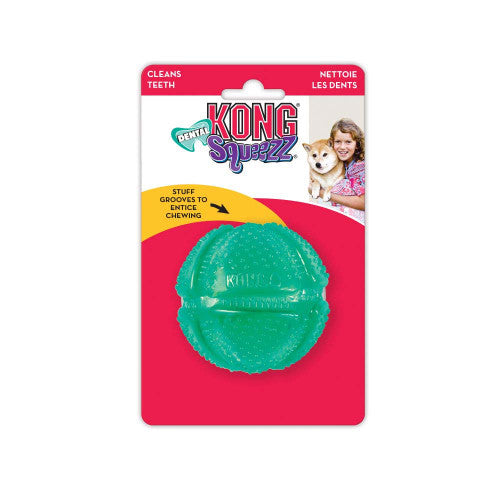 KONG Dental Squeezz Ball Dog Chew Teal MD