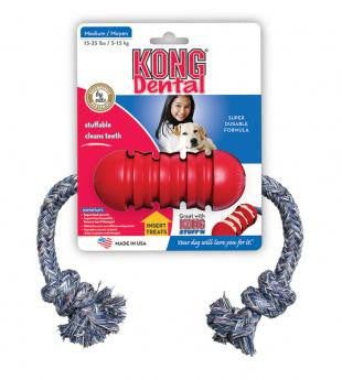 KONG Dental With Floss Rope Chew Toy MD - Dog