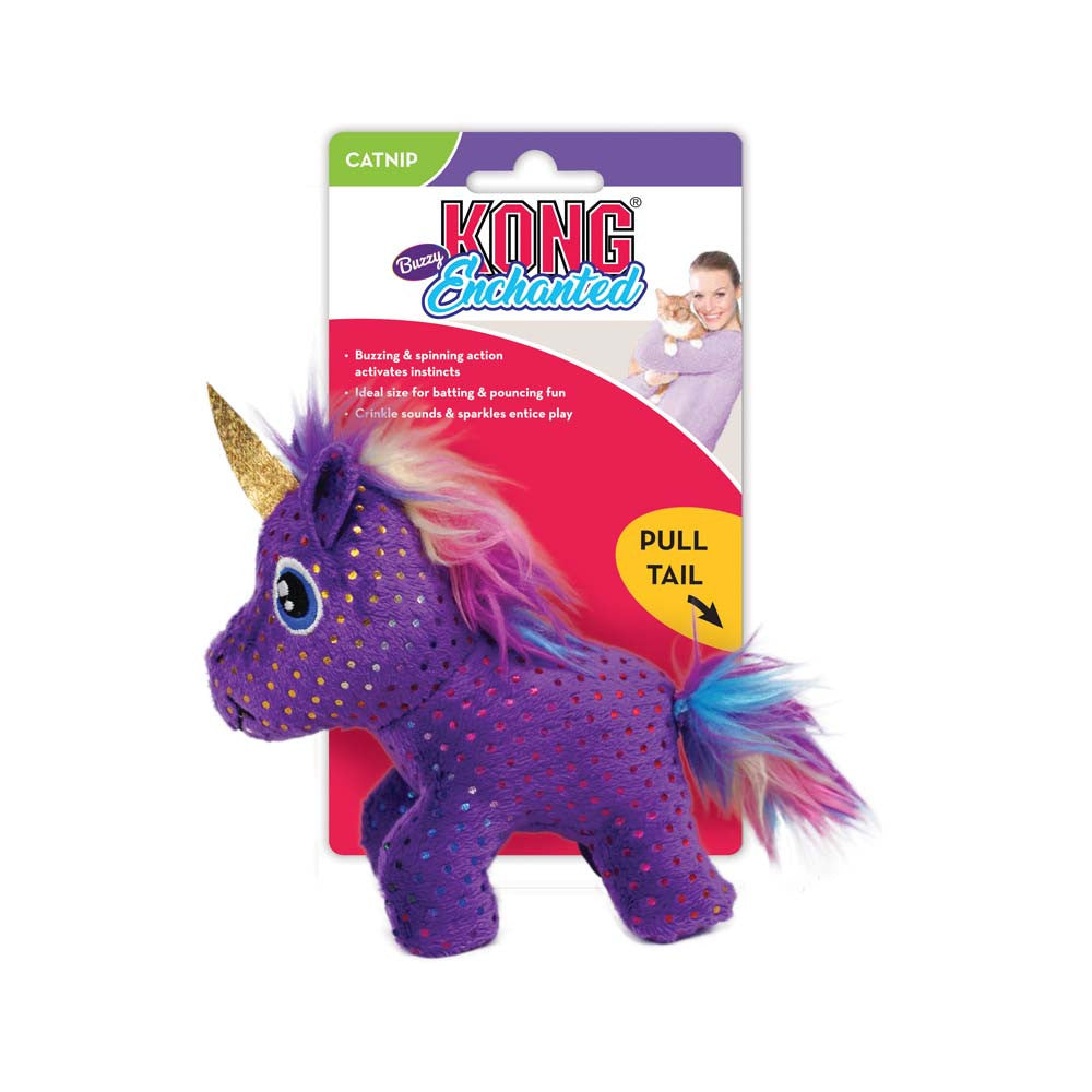 KONG Enchanted Buzzy Unicorn Catnip Toy Purple One Size