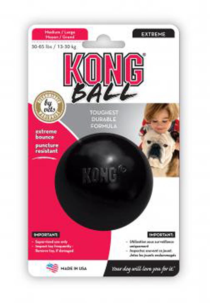 KONG Extreme Ball Dog Toy Black MD/LG